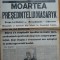 Ziarul Universul, editie speciala, 14 Sept. 1937; Moartea Presedintelui Masaryk