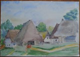 Cumpara ieftin Acuarela de Dalila Ionescu - Oncica din Campulung Muscel, Peisaj rural, Peisaje, Realism