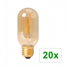 E27 4W 240V Calex LED sticla cu filament Tubular 3 Set 20 Buca?i foto