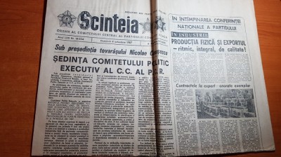 ziarul scanteia 4 octombrie 1987-culesul si semanatul-zile decisive pt recolta foto