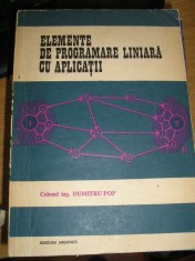 myh 420s - Dumitru Pop - Elemente de programare liniara cu aplicatii - ed 1972