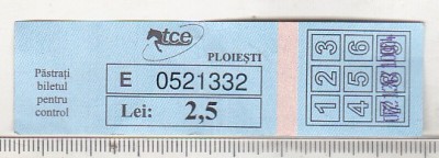 bnk div TCE Ploiesti - bilet de calatorie - 2.5 lei - uzat - albastru foto