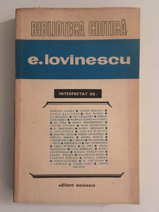 Eugen Lovinescu /interpretat /autor Florin Mihailescu/1973