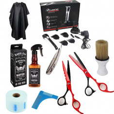 Set kit frizerie coafor complet barbati foarfeca tuns filat brici masina contur foto