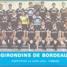 (4) FOTOGRAFIE FOTBAL - GIRONDINS DE BORDEAUX 1988-1989, FORMAT 20X15 CM