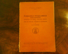 Tache Papahagi Pralele folklorice greco-romane, ed. princeps, 1944 foto