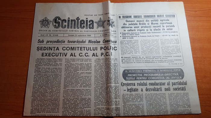 ziarul scanteia 23 septembrie 1989-foto cu arhitectura municipiului constanta