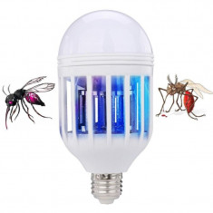 Capcana UV anti insecte 2 in 1, cu bec LED 10W, soclu E27, 50 mp, ABS foto