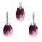 Set argint, Set Swarovski Pear Amethyst Blend 22mm + CADOU Laveta profesionala pentru curatat bijuteriile din argint + Cutie Cadou