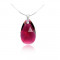 Colier Argint, Colier SWAROVSKI CRYSTALS Pear Ruby + CADOU Laveta profesionala pentru curatat bijuteriile din argint + Cutie Cadou