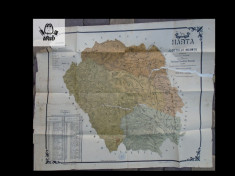 Harta judetului Neamt 1914 - Capitanul Dimitrie Visinat cromolitografie foto