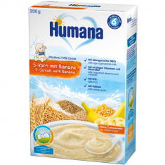 Cereale Humana cu 5 cereale si banane de la 6 luni 200 g foto