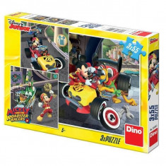 Puzzle 3 in 1 - Cursa lui Mickey Mouse (3 x 55 piese) foto