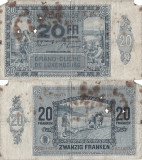 1929 (1 X), 20 francs (P-37a) - Luxemburg