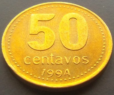 Moneda exotica 50 CENTAVOS - ARGENTINA, anul 1994 * cod 3245 = A.UNC foto