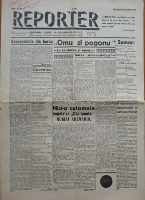 Ziarul Reporter, Director N. D. Cocea, nr. 6 / 1939, atacuri la adresa lui Corneliu Zelea Codreanu, Cine este si ce vrea Legiunea Arhanghelului Mihail foto