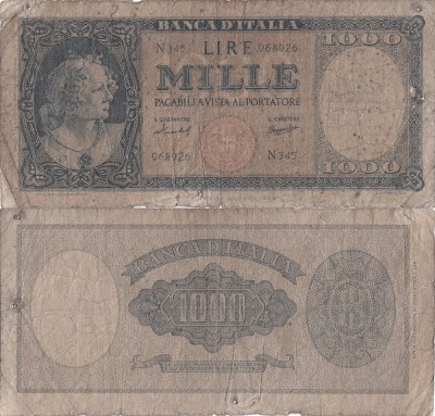 1959 (25 VIII), 1.000 lire (P-88c) - Italia foto
