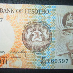 Lesotho : 2 maloti ND ( 1984 ) . UNC ( bancnota necirculata )