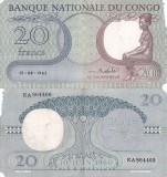 1962 (15 VIII), 20 francs (P-4a.6) - Congo