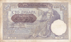 SERBIA 100 dinara 1941 VF!!! foto