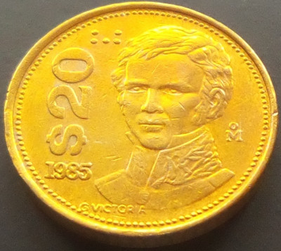 Moneda exotica 20 PESOS - MEXIC, anul 1985 * cod 3886 foto