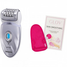 Epilator Panasonic ES-ED96-S503 Wet &amp;amp; Dry 48 pensete Alb / Argintiu + Manusa Cadou foto