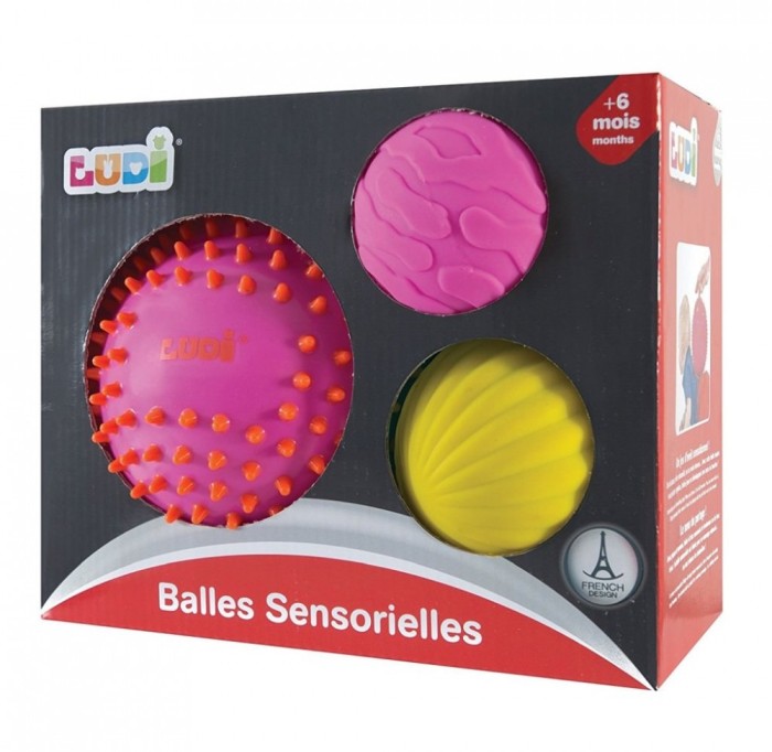 LUDI Set 3 mingii senzoriale, ROZ LUDI Set 3 mingii senzoriale, ROZ