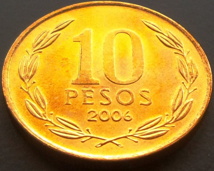 Moneda exotica 10 PESOS - CHILE, anul 2006 * cod 5055 = UNC