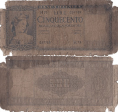 1947 (20 III), 500 lire (P-80a.1) - Italia foto