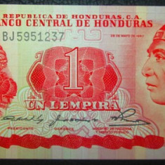 Honduras : 1 lempira 1980 . UNC ( bancnota necirculata )