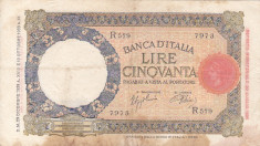 ITALIA 50 lire 1939 VF!!! foto