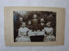 Fotografie veche fixata pe carton, zona Banat, datata pe verso 26.07.1913, Alb-Negru, Romania 1900 - 1950, Portrete