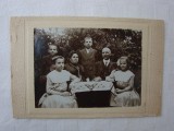 Fotografie veche fixata pe carton, zona Banat, datata pe verso 26.07.1913