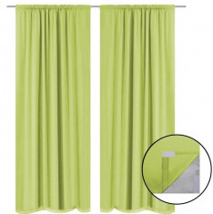 Draperii opace 2 buc, strat dublu, 140 x 245 cm, verde foto