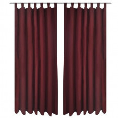 Draperie micro-satin cu bride 140 x 225 cm, bordo, 2 buc foto