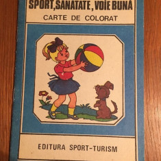 SPORT SANATATE VOIE BUNA, Editura Sport Turism, carte colorat 1989, nefolosita