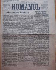 Ziarul Romanul , 1 Noiembrie 1919 , Arad , Alexandru Vlahuta foto