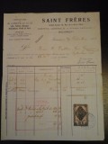 Factura Saint Freres - 22 octombrie 1908 - cu timbru