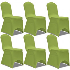 Husa elastica pentru scaun, verde, 6 buc. foto