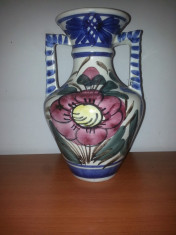 Vaza ceramica majolica handmade inaltime 25 cm foto