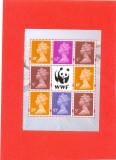 153-ANGLIA-MAREA BRITANIE-2010-WWF-Blat 354 cu timbrele mi 1569-1723-2946-2948, Nestampilat