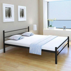 Cadru de pat din metal 160 x 200 cm, negru foto