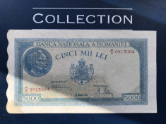 Bancnota de 5000 lei 1945 martie foto