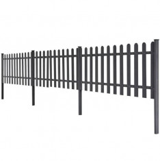 Gard cu tarusi, WPC, 3 buc, 6 m lungime 60 cm inal?ime, gri foto