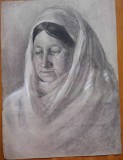 Cumpara ieftin Minica Borsaru , 2 portrete , 1939 , creioane colorate si carbune , 2 lucrari, Realism