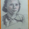 Minica Borsaru , Portret de fata , 1939 , carbune , 2 lucrari
