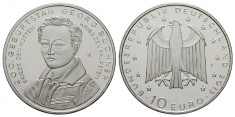 Germania moneda 10 euro 2013 Cu-Ni UNC in capsula - Georg Buchner foto