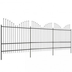 Gard gradina cu varf suli?a inversat (1,5-1,75)x6 m o?el, negru foto