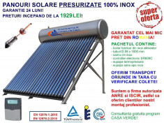 Panou solar presurizat, 120 litri, 12 tuburi, 100% INOX, cel mai mic pret (!) foto