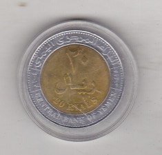 bnk mnd Yemen 20 riali 2004 unc , bimetal foto